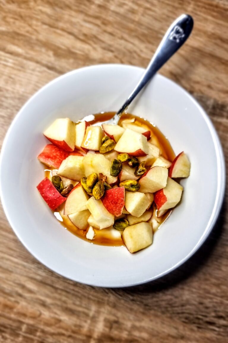 Apple and Yogurt with Maple Syrup