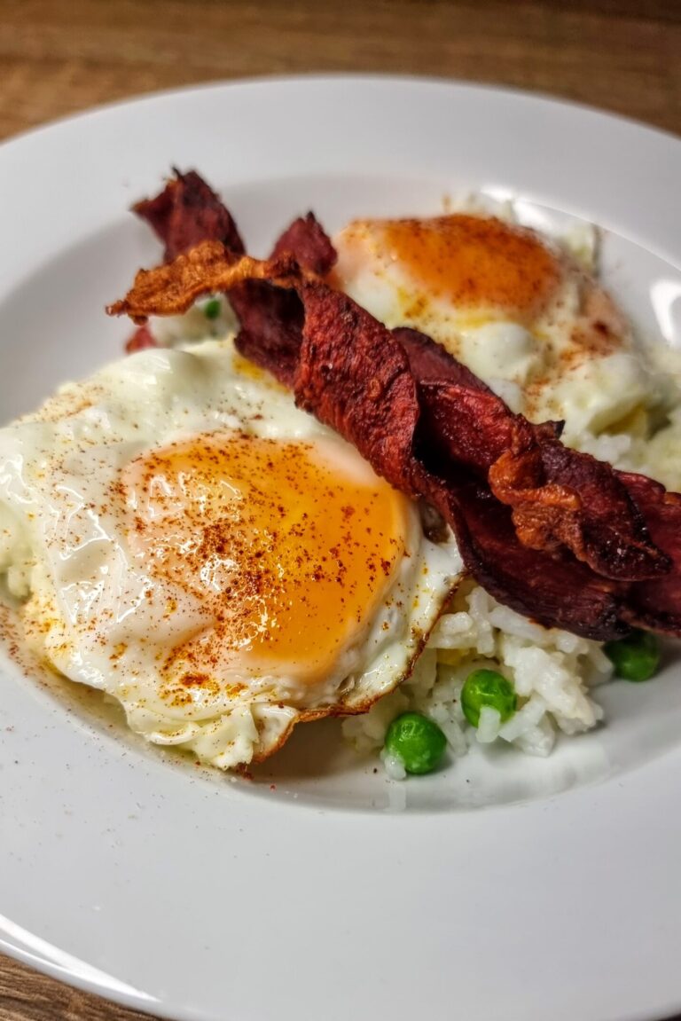 Rice Vegetables Bacon Egg