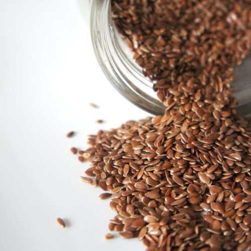 brown seeds in a bottle