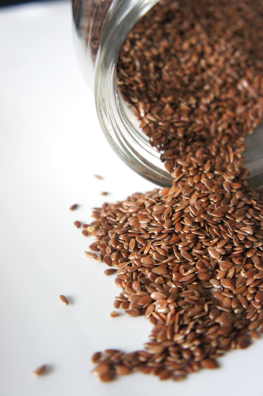 brown seeds in a bottle