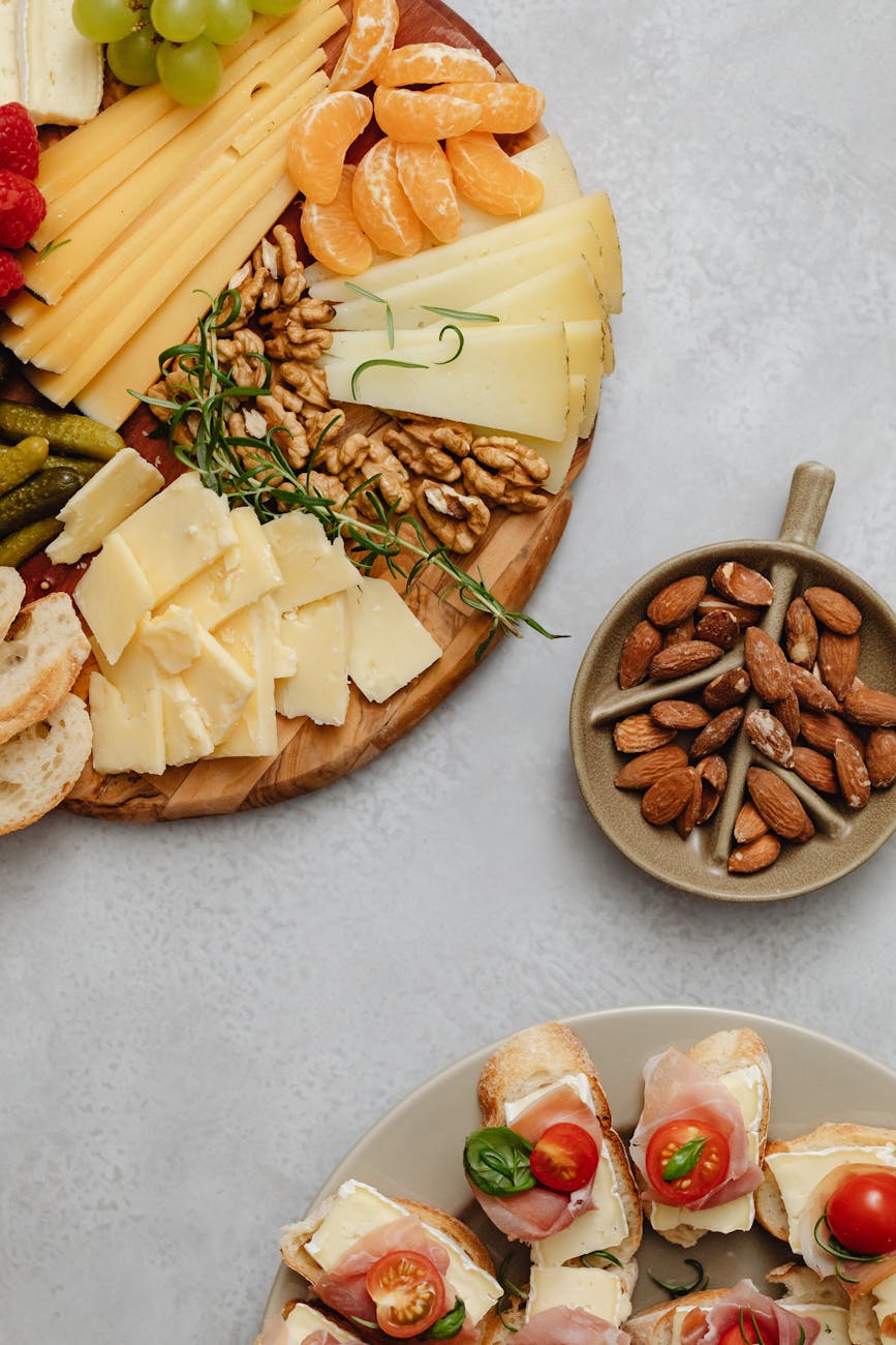 a platter of food on a flat surface